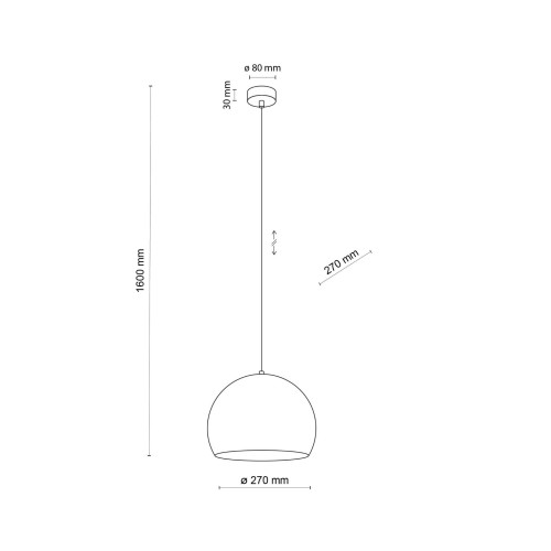 Lampa wisząca loft industrialna okrągły metalowy klosz misa czarna TK Lighting Zoe 10168 1x15W E27