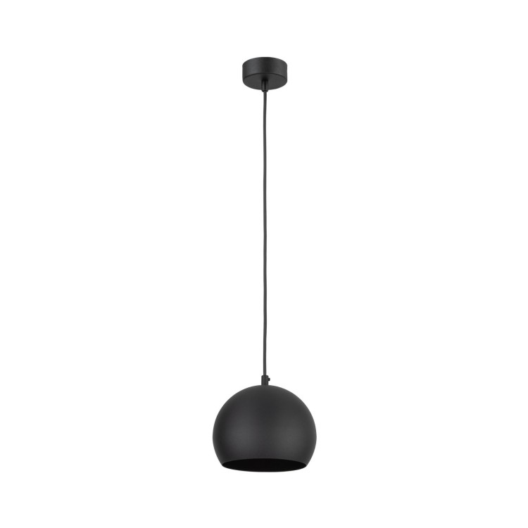 Lampa wisząca loft industrialna okrągły metalowy klosz misa czarna TK Lighting Zoe 10167 1x15W E27