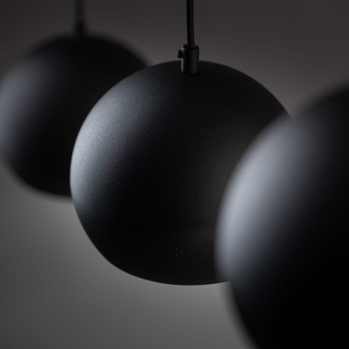 Lampa wisząca nad stół loft industrialna okrągłe metalowe klosze misa czarna TK Lighting Zoe 10169 3x15W E27