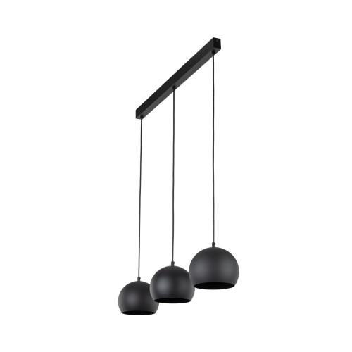 Lampa wisząca nad stół loft industrialna okrągłe metalowe klosze misa czarna TK Lighting Zoe 10169 3x15W E27