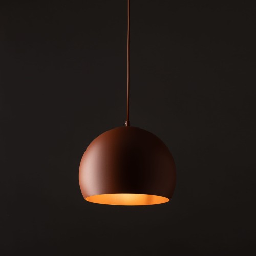 Lampa wisząca loft industrialna okrągły metalowy klosz misa ceglana TK Lighting Zoe 10175 1x15W E27