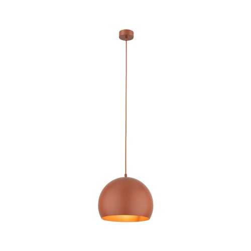 Lampa wisząca loft industrialna okrągły metalowy klosz misa ceglana TK Lighting Zoe 10175 1x15W E27