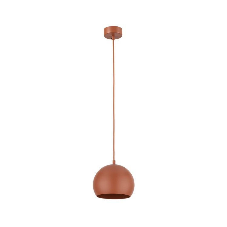 Lampa wisząca loft industrialna okrągły metalowy klosz misa ceglana TK Lighting Zoe 10174 1x15W E27