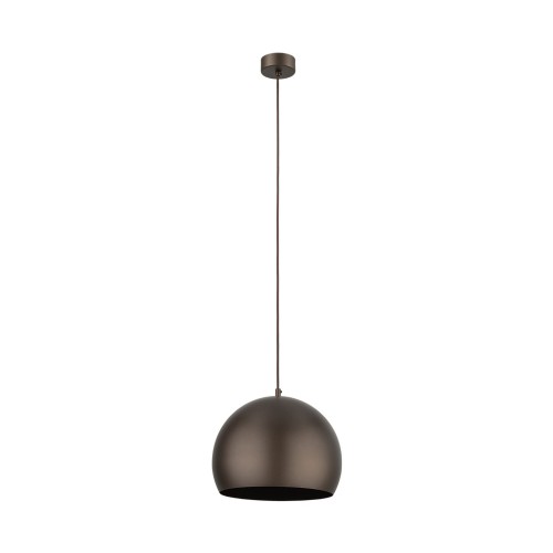 Lampa wisząca loft industrialna okrągły metalowy klosz misa brązowa TK Lighting Zoe 10171 1x15W E27