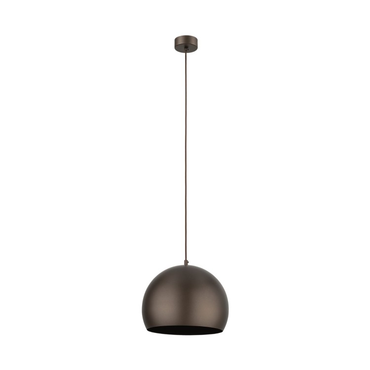 Lampa wisząca loft industrialna okrągły metalowy klosz misa brązowa TK Lighting Zoe 10171 1x15W E27