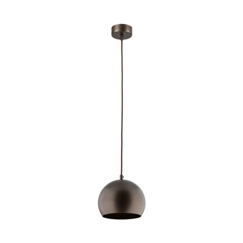 Lampa wisząca loft industrialna okrągły metalowy klosz misa brązowa TK Lighting Zoe 10170 1x15W E27