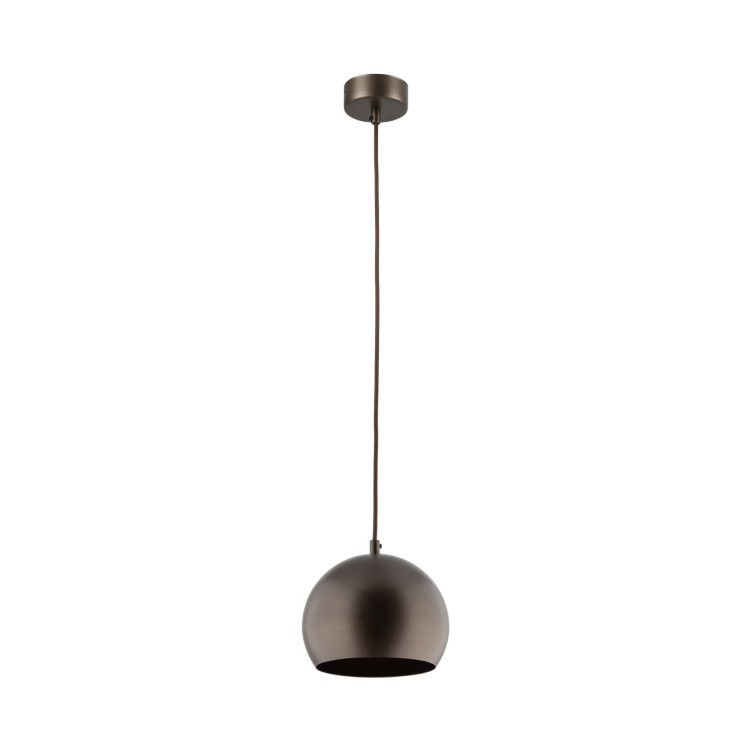 Lampa wisząca loft industrialna okrągły metalowy klosz misa brązowa TK Lighting Zoe 10170 1x15W E27