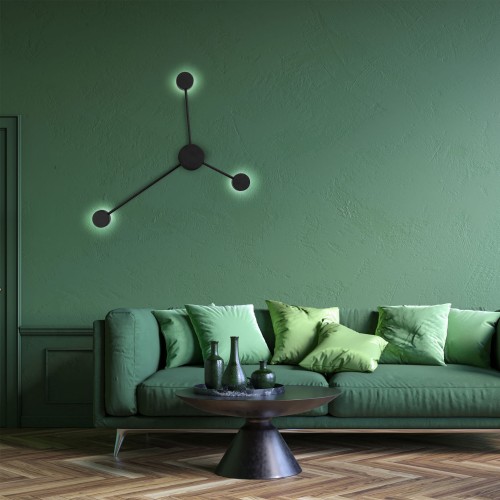 Kinkiet lampa ścienna nowoczesna metalowa edison pręty koła patyk wskazówka Tk Lighting Avia 6809 3x10W GX53 czarny