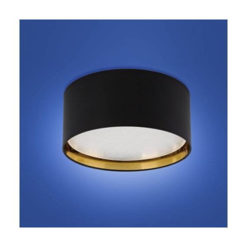 Plafon lampa sufitowa okrągła z abażurem koło TK Lighting Bilbao 3376 4x15W E27 czarny złoty