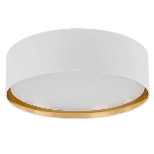 TK Lighting Bilbao 3433 plafon lampa sufitowa Plafon lampa sufitowa okrągła z abażurem koło 4x15W E27 biała złota