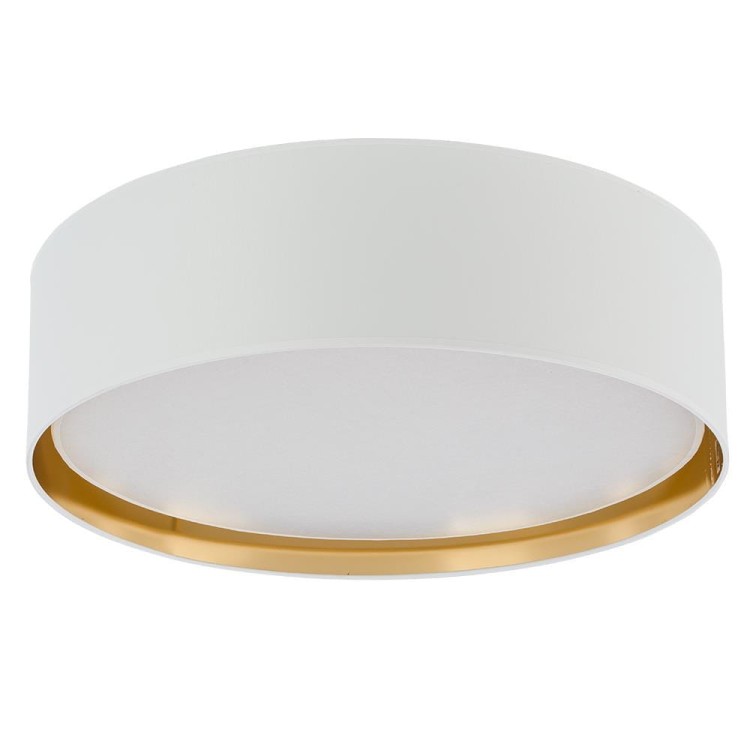 TK Lighting Bilbao 3433 plafon lampa sufitowa Plafon lampa sufitowa okrągła z abażurem koło 4x15W E27 biała złota
