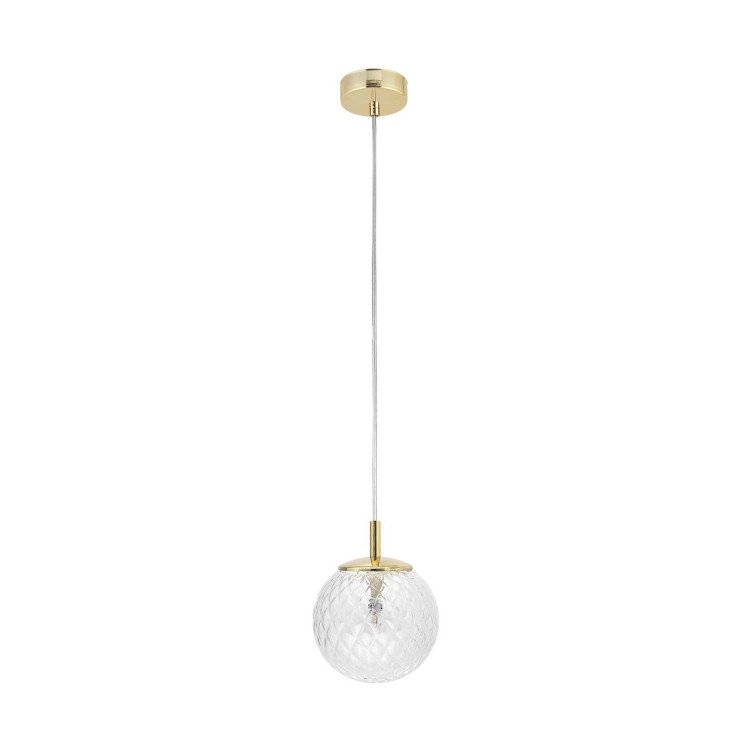Lampa wisząca elegancka glamour klosz szklany kula transparentna złota Tk Lighting Cadix 4609 1x6W G9 złota transparentna