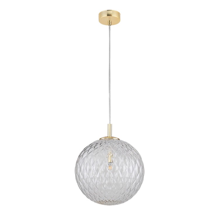 Lampa wisząca elegancka glamour klosz szklany kula transparentna złota Tk Lighting Cadix 4610 1x6W G9 złota transparentna