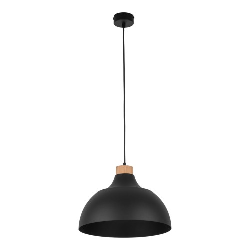 Lampa wisząca z metalowym kloszem stożek misa TK Lighting Cap 2071 1x60W E27 czarna biała
