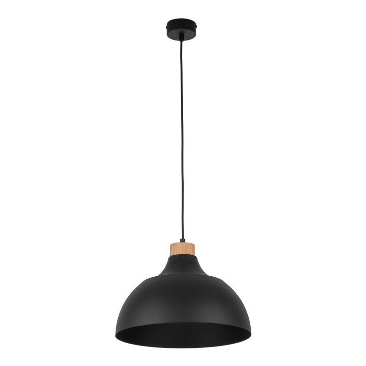 Lampa wisząca z metalowym kloszem stożek misa TK Lighting Cap 2071 1x60W E27 czarna biała