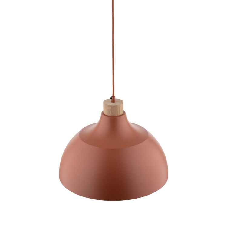 Lampa wisząca z metalowym kloszem stożek misa ceglana sosna TK Lighting Cap 6927 1x15W E27 drewno pomarańczowa