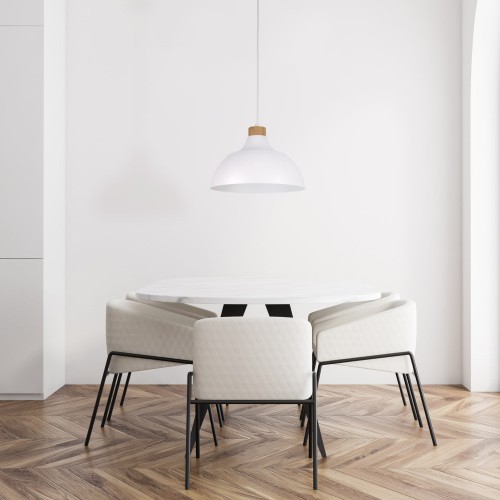 Lampa wisząca z metalowym kloszem stożek misa Tk Lighting Cap 2070 1x60W E27 biała