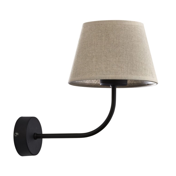 Kinkiet do salonu sypialni z abażurem len TK Lighting Chicago 4186 beżowy czarny