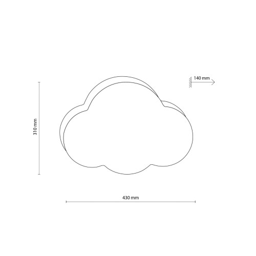 Plafon chmurka do pokoju dziecka lampa sufitowa biały lniany TK Lighting Cloud 10006 2x15W E27