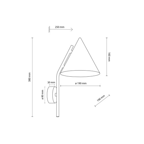 Kinkiet nowoczesny skandynawski loft klosz metalowy stożek czarny TK Lighting Cono 10041 1x15W E27