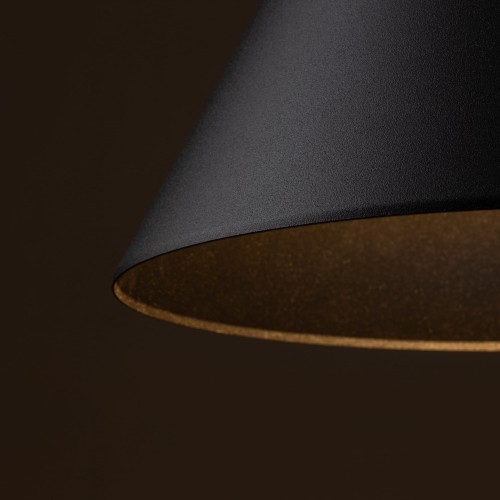 Lampa wisząca nowoczesna skandynawska loft klosz metalowy stożek czarna TK Lighting Cono 10057 1x15W E27