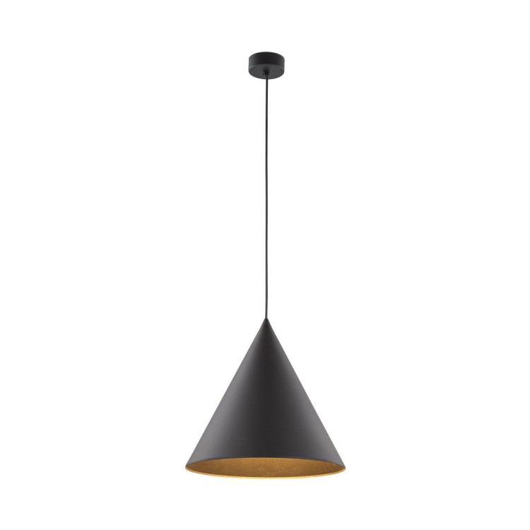 Lampa wisząca nowoczesna skandynawska loft klosz metalowy stożek czarna TK Lighting Cono 10057 1x15W E27