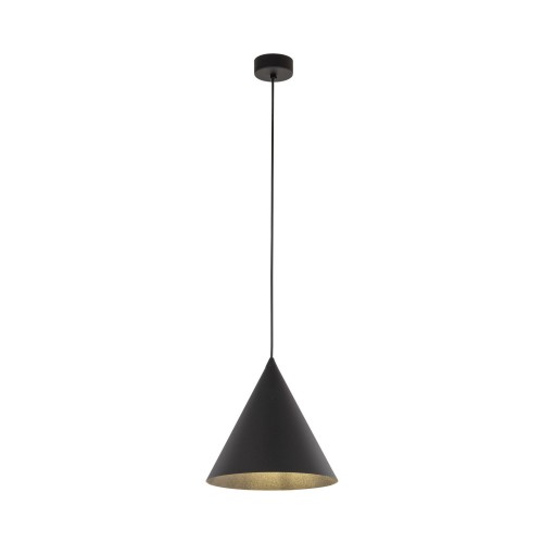 Lampa wisząca nowoczesna skandynawska loft klosz metalowy stożek czarna TK Lighting Cono 6630 1x15W E27