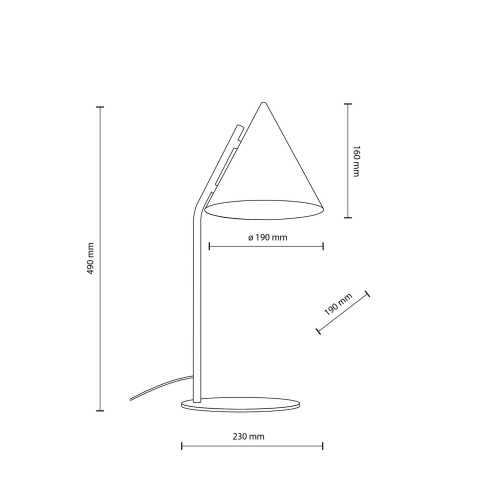 Lampka nowoczesna skandynawska klosz metalowy stożek czarna TK Lighting Cono 16009 1x15W E27