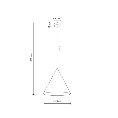 Lampa wisząca nowoczesna skandynawska klosz metalowy stożek czerwona TK Lighting Cono 10065 1x15W E27