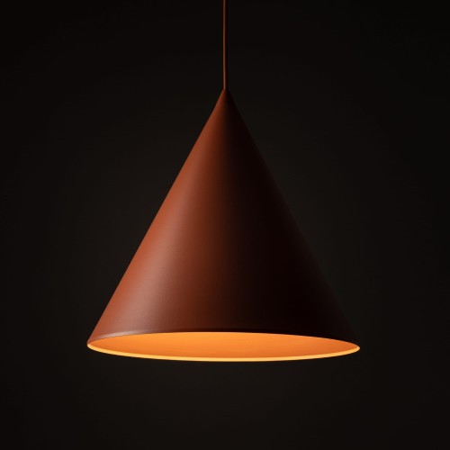 Lampa wisząca nowoczesna skandynawska klosz metalowy stożek czerwona TK Lighting Cono 10065 1x15W E27
