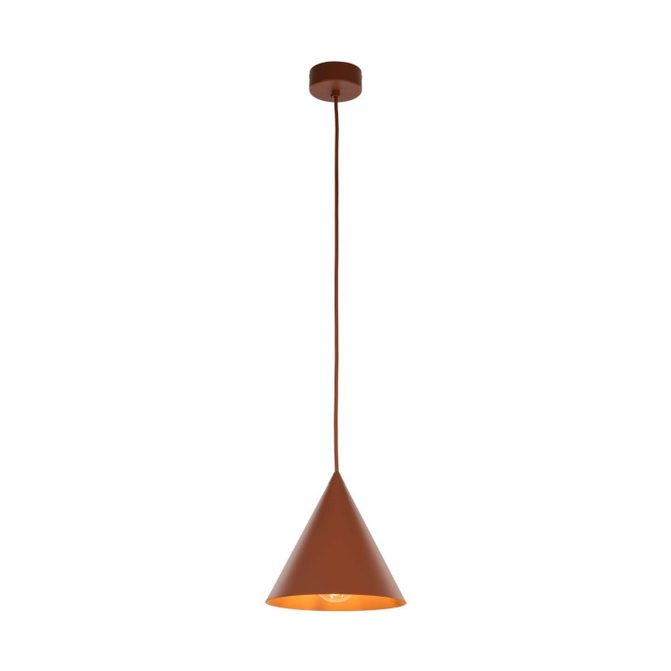 Lampa wisząca nowoczesna skandynawska klosz metalowy stożek czerwona TK Lighting Cono 10076 1x15W E27