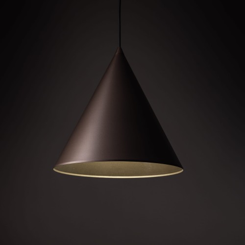 Lampa wisząca nowoczesna skandynawska klosz metalowy stożek brązowa TK Lighting Cono 10038 1x15W E27