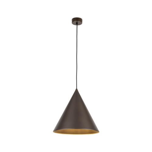 Lampa wisząca nowoczesna skandynawska klosz metalowy stożek brązowa TK Lighting Cono 10038 1x15W E27