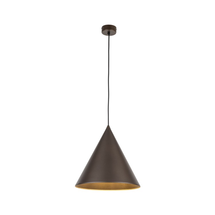 Lampa wisząca nowoczesna skandynawska klosz metalowy stożek brązowa TK Lighting Cono 10038 1x15W E27
