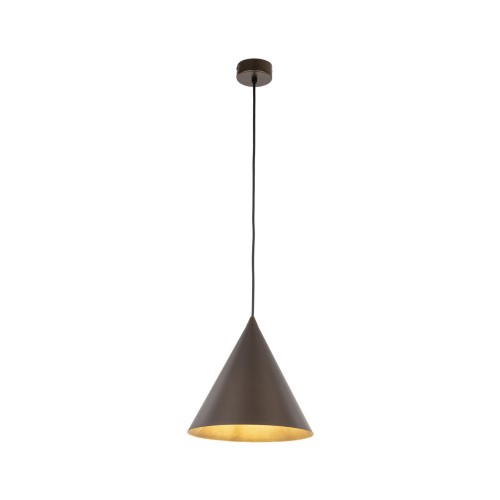 Lampa wisząca nowoczesna skandynawska klosz metalowy stożek brązowa TK Lighting Cono 10037 1x15W E27