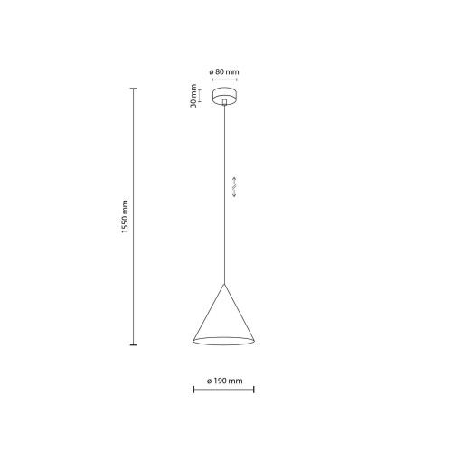 Lampa wisząca nowoczesna skandynawska klosz metalowy stożek brązowa TK Lighting Cono 10073 1x15W E27