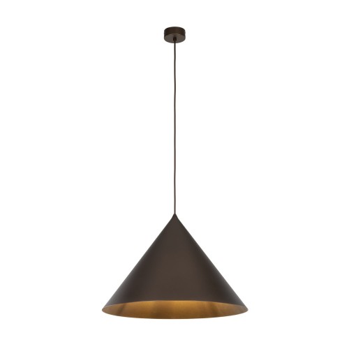 Lampa wisząca nowoczesna skandynawska klosz metalowy stożek brązowa TK Lighting Cono 10062 1x15W E27