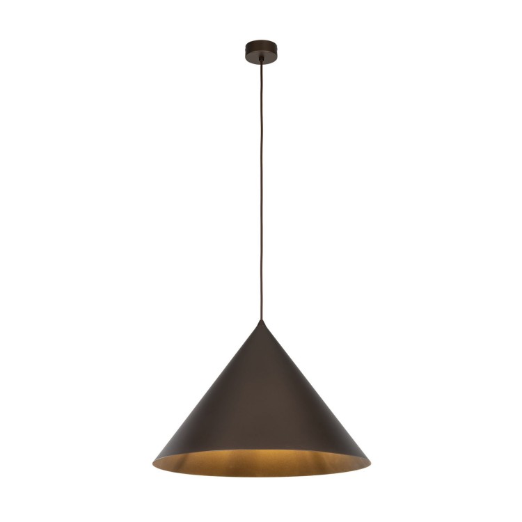 Lampa wisząca nowoczesna skandynawska klosz metalowy stożek brązowa TK Lighting Cono 10062 1x15W E27