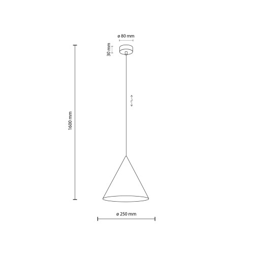 Lampa wisząca nowoczesna skandynawska klosz metalowy stożek biała TK Lighting Cono 10008 1x15W E27