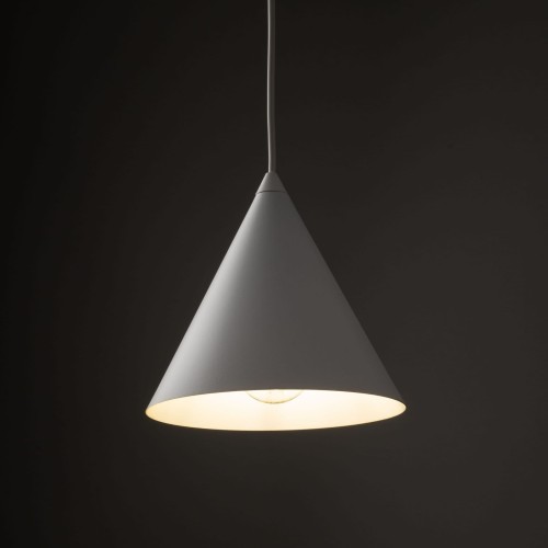 Lampa wisząca nowoczesna skandynawska klosz metalowy stożek biała TK Lighting Cono 10007 1x15W E27