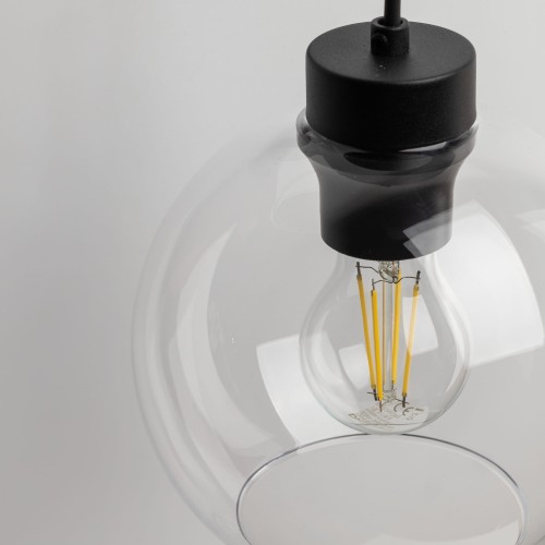 Kinkiet nowoczesny loft industrialny glamour klosz szklany kula transparentny czarny TK Lighting Cubus 10245 1x15W E27
