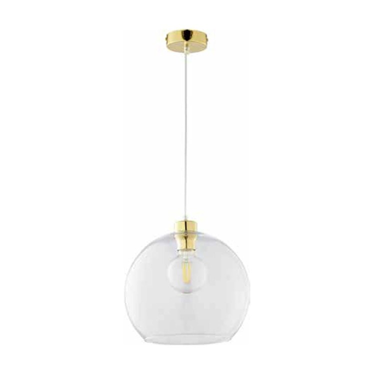 TK Lighting Cubus 2742 lampa wisząca 1x60W E27 złota transparentna