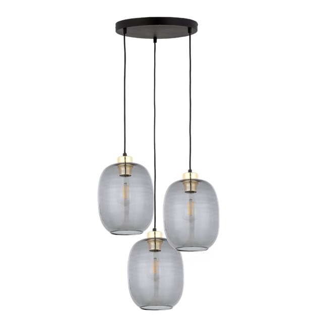 Lampa wisząca nowoczesna elegancka glamour loft industrialna klosz szklany grafitowa złota TK Lighting Delta 4840 3x15W E27