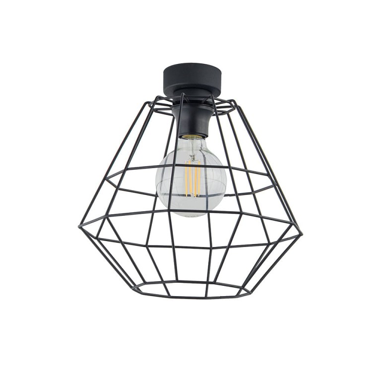 Kinkiet nowoczesny loft industrialny ażurowy pręty kratka czarny TK Lighting Diamond 6200 1x15W E27
