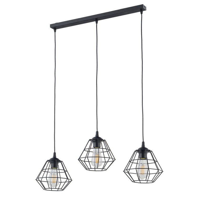 Plafon nowoczesny loft industrialny ażurowy pręty kratka czarny TK Lighting Diamond 6202 1x15W E27