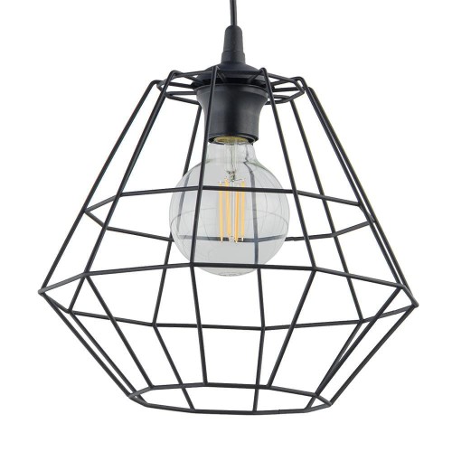 Lampa wisząca nowoczesna loft industrialna ażurowa pręty kratka czarna TK Lighting Diamond 6206 1x15W E27