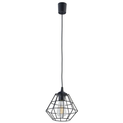 Lampa wisząca nowoczesna loft industrialna ażurowa pręty kratka czarna TK Lighting Diamond 6206 1x15W E27