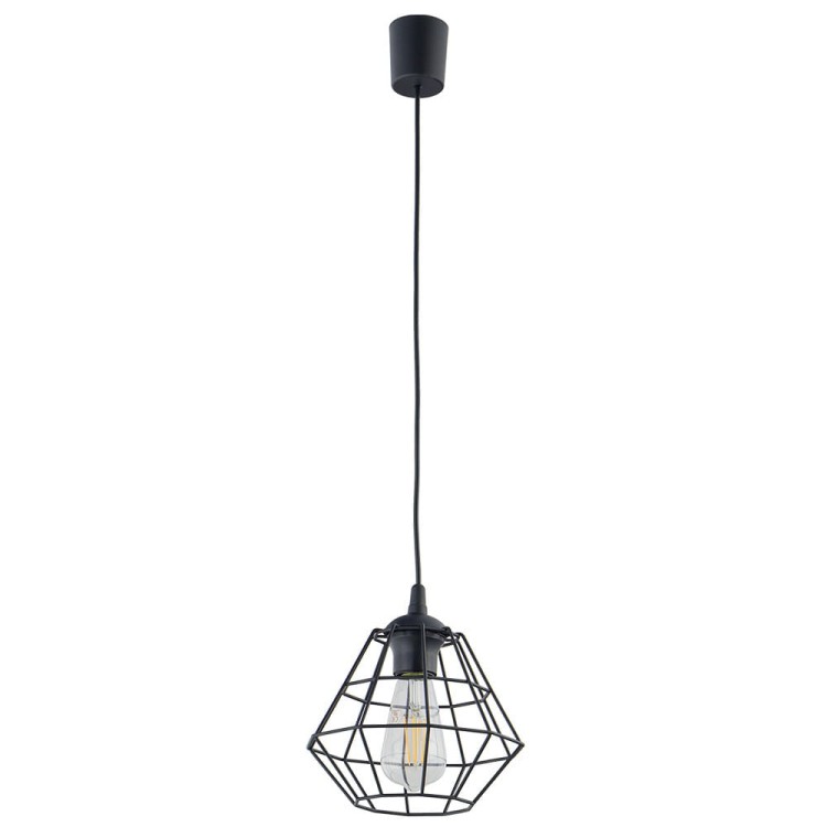 Lampa wisząca nowoczesna loft industrialna ażurowa pręty kratka czarna TK Lighting Diamond 6206 1x15W E27