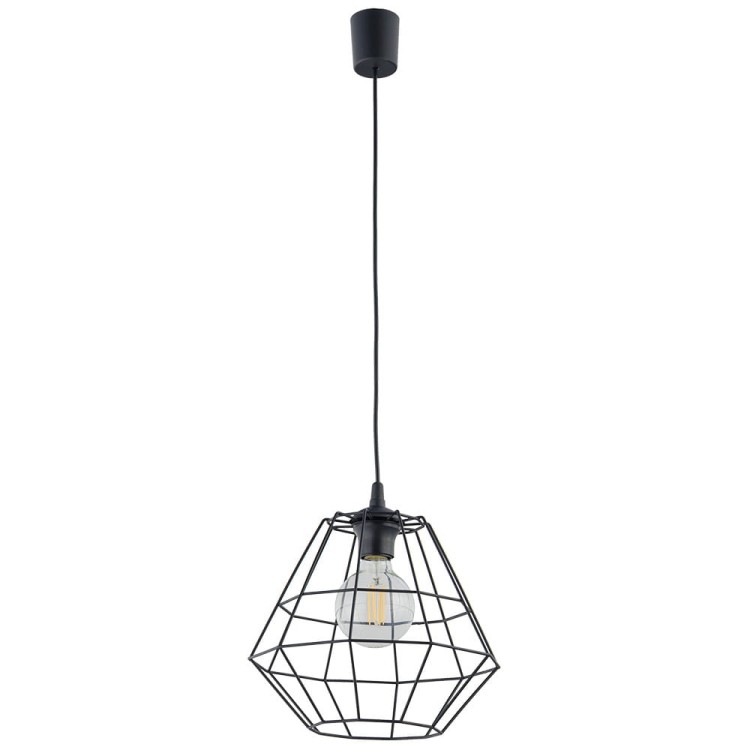 Lampa wisząca do salonu nowoczesna loft industrialna ażurowa pręty kratka czarna TK Lighting Diamond 6204 3x15W E27