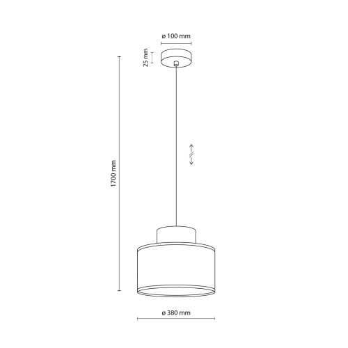 Lampa wisząca nowoczesna boho skandynawska abażur materiałowy jutaceglana TK Lighting Duo 2785 1x15W E27